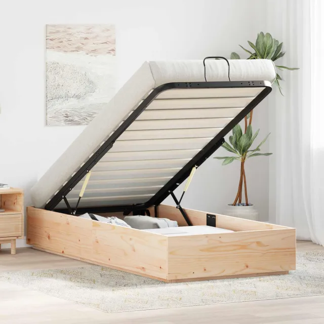vidaXL Ottoman Bedframe met Opslag Naturel 80 x 200 cm Bruin