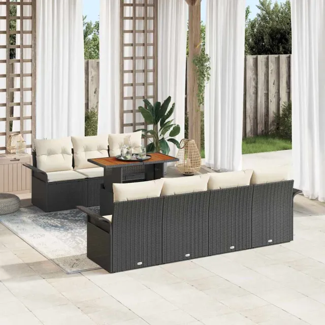 vidaXL Tuin Sofa Set 8 st Zwart [Synthetisch]: Poly Rattan, foto 2