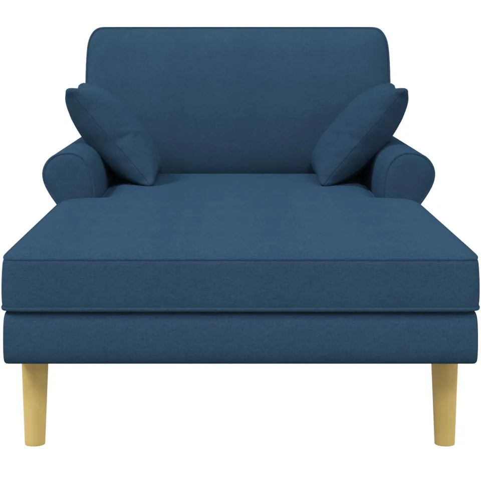 vidaXL Chaise longue Blauw Stof