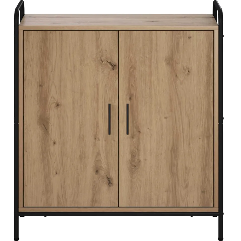 vidaXL Dressoir Artisanaal eiken 97 x 33 x 81 cm Bewerkt hout, foto 4