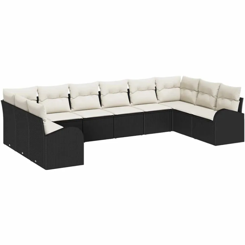 vidaXL Bankstel 10 st Zwart [Synthetisch]: Polyrattan
