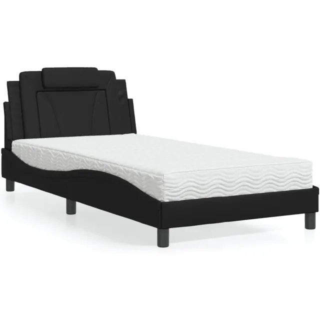vidaXL Bed "Viana" met matras kunstleer zwart 100x200 cm