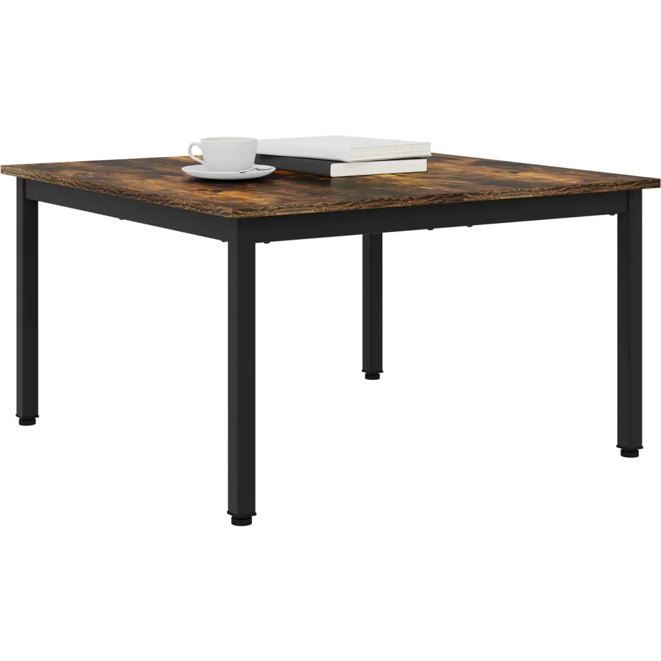 vidaXL Salontafel Gerookt eiken 80 x 80 x 45 cm Bewerkt hout Grijs