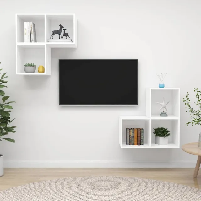 vidaXL 4-delige Tv-meubelset bewerkt hout wit, foto 2