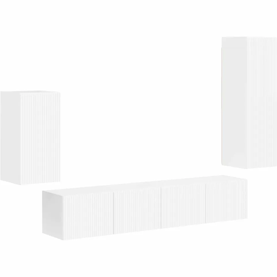 vidaXL Tv-meubelset 4 st 31 x 30 x 100 cm Hoogglans wit, foto 3