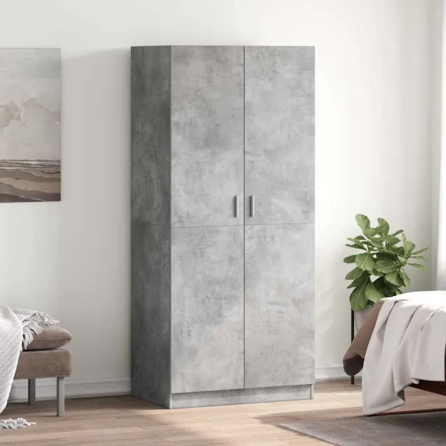 vidaXL Kledingkast 80x52x180 cm bewerkt hout betongrijs grijs, foto 2