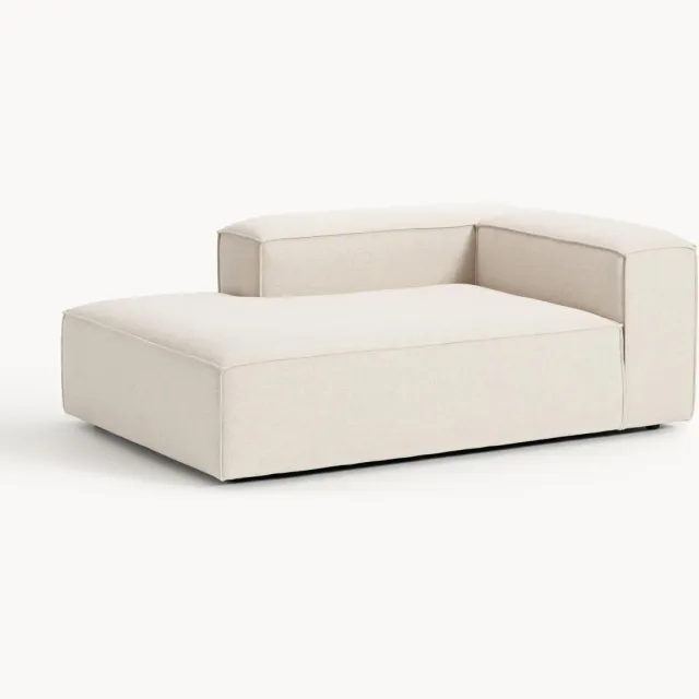 Westwing Collection Hoek chaise longue module Lennon van linnenmix Beige