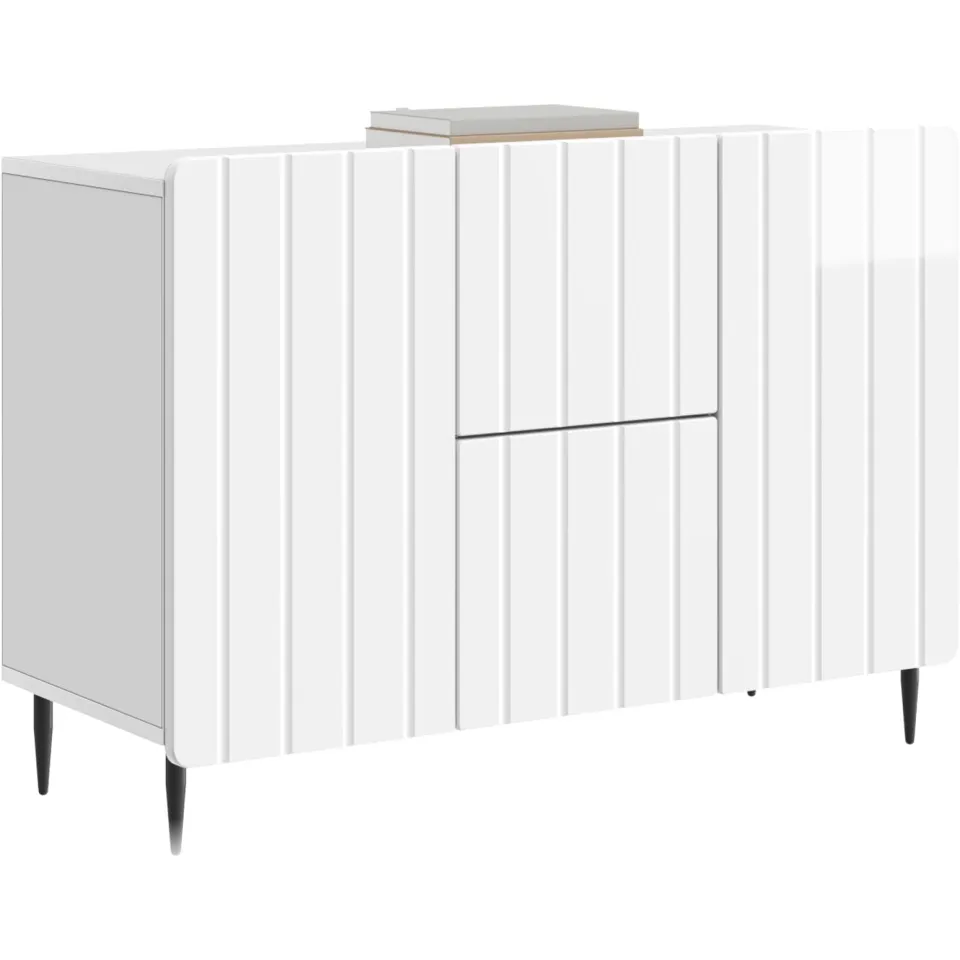 vidaXL Dressoir met lade Hoogglans Wit 89 x 34,5 x 62 cm Bewerkt hout, foto 3