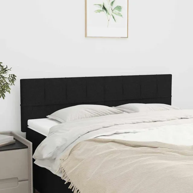 vidaXL Hoofdborden 144x5x78/88 cm stof zwart