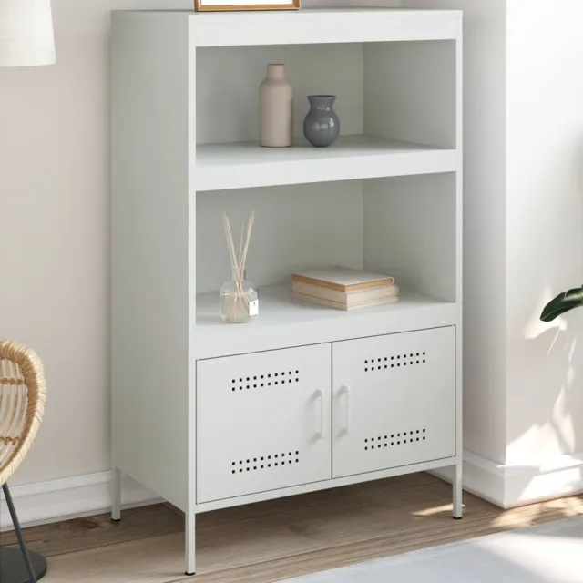 vidaXL Hoge kast 68x39x113 cm staal wit, foto 2