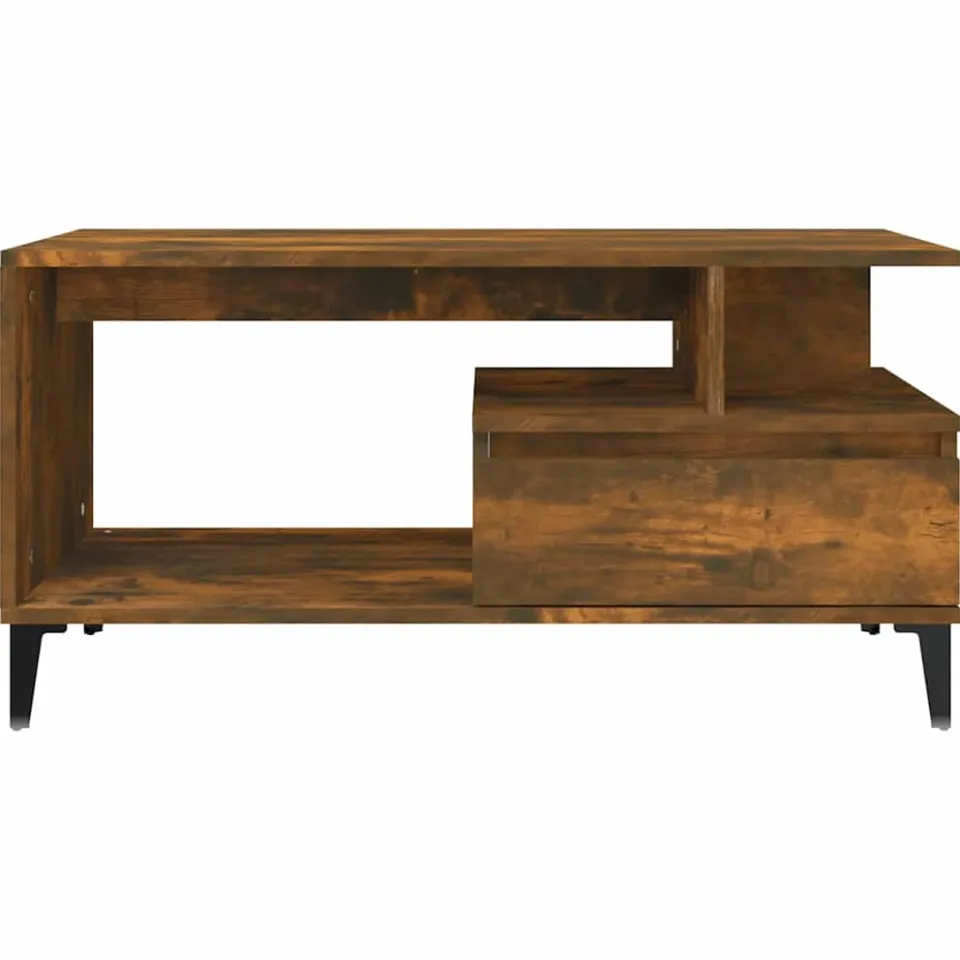 vidaXL Salontafel 90x49x45 cm bewerkt hout gerookt eikenkleurig, foto 4