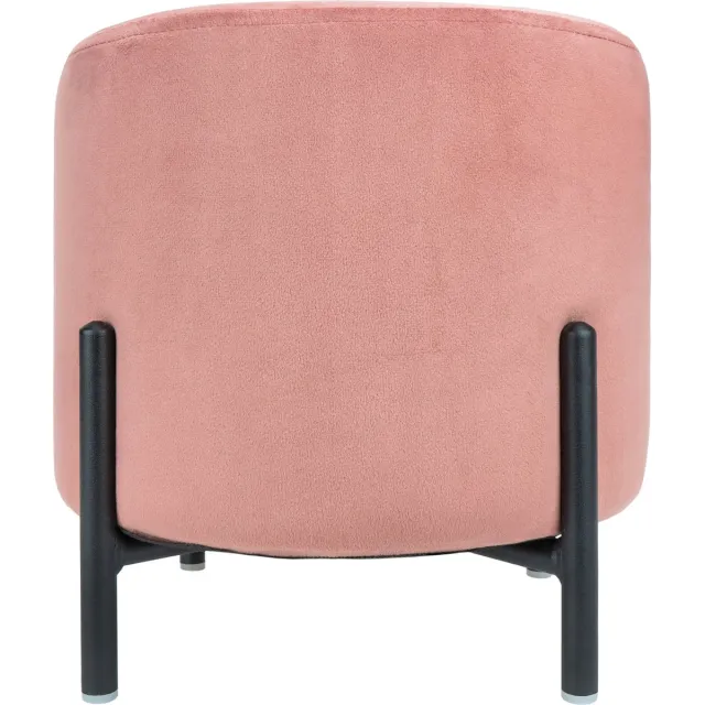 QUVIO Poef - Poef met vier metalen poten - Poefs - Woonaccesoires - Decoratiepoef - Velvet - Fluweel - Vintage roze - 30 x 31 cm