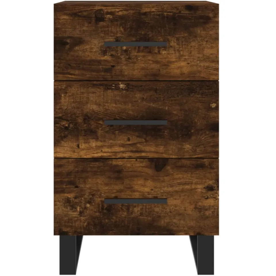 vidaXL Nachtkastje 40x40x66 cm bewerkt hout gerookt eikenkleurig