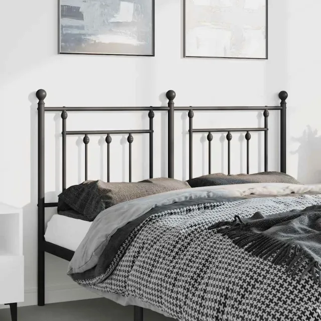 vidaXL Vervangend hoofdbord 135 cm metaal zwart