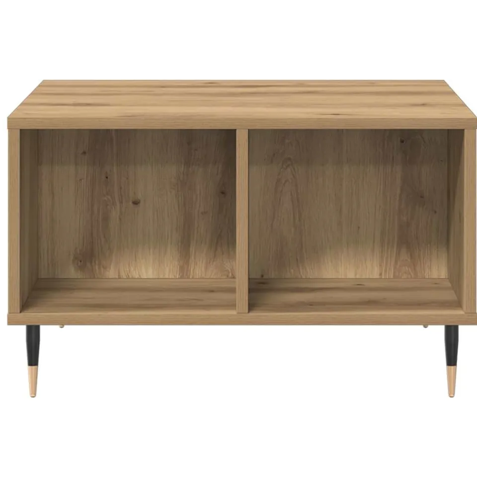 vidaXL Salontafel 60x50x36,5 cm bewerkt hout artisanaal eikenkleur Bruin