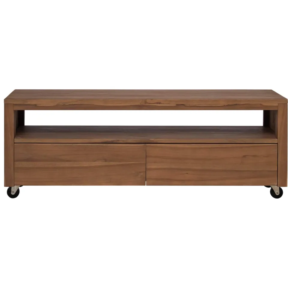 vidaXL Tv-meubel 110 x 30 x 40 cm Naturel Massief Teakhout, foto 2