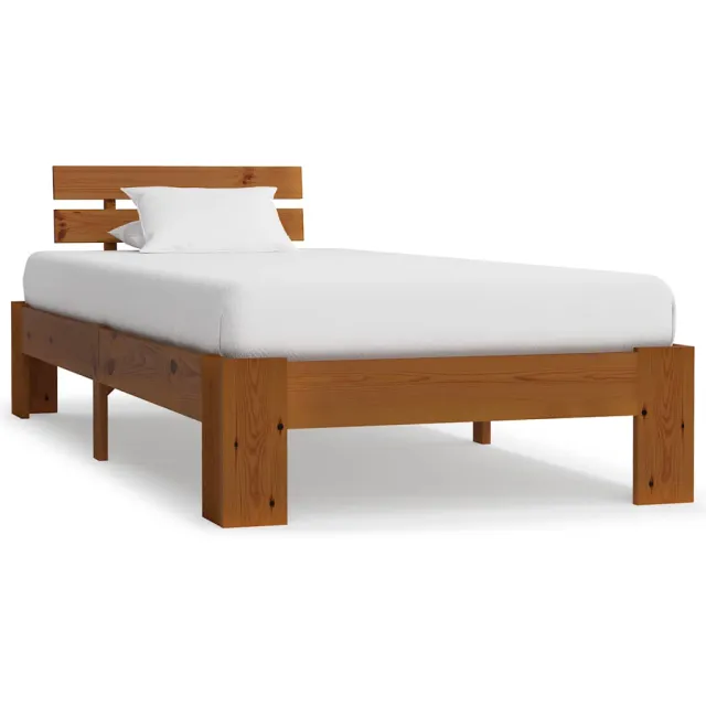 vidaXL Bedframe massief grenenhout honingbruin 100x200 cm