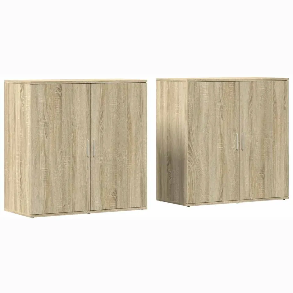 vidaXL Dressoirs 2 st 79x38x80 cm bewerkt hout sonoma eikenkleurig