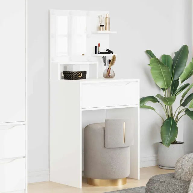 vidaXL Slaapkamer Kaptafels Wit 60 x 39,5 x 135 cm Bewerkt hout, foto 2