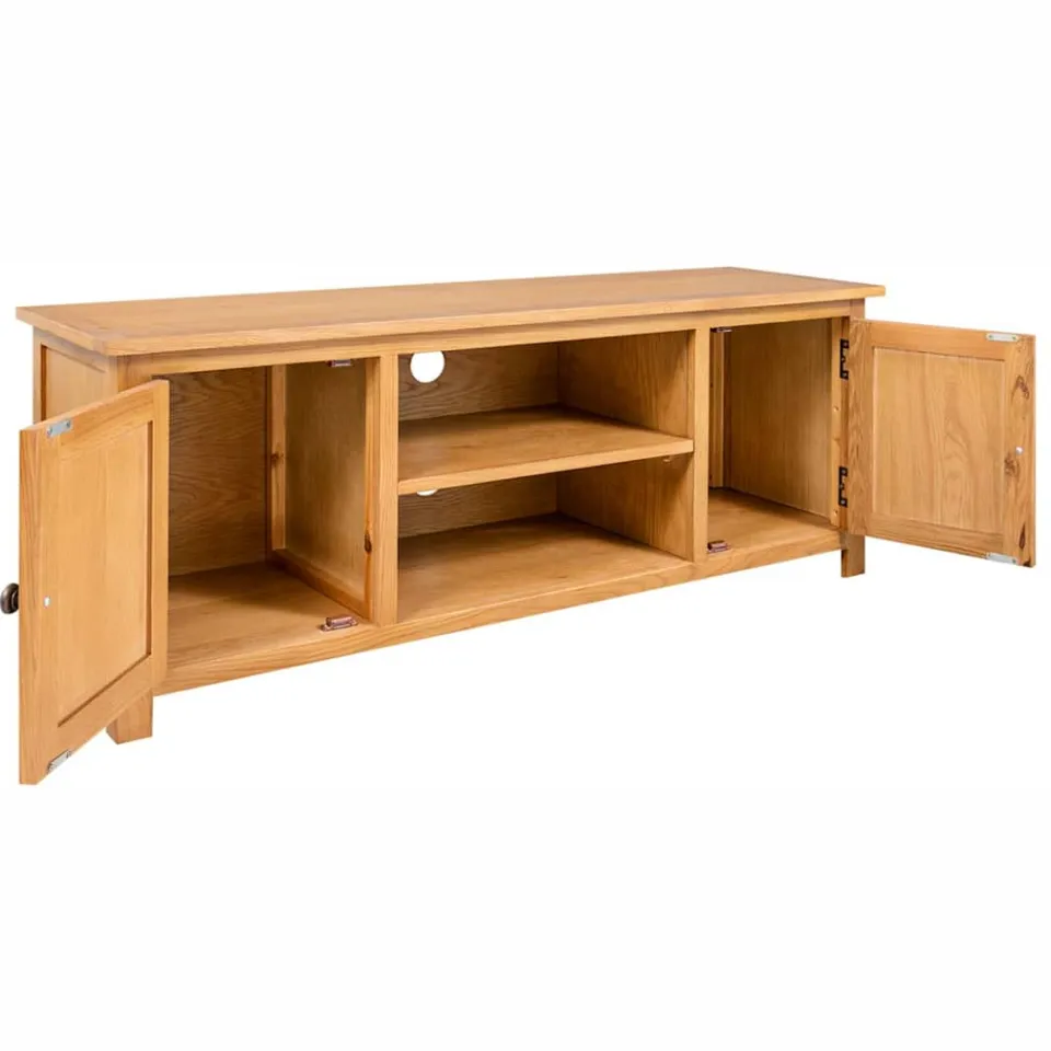 vidaXL Tv-meubel 110x35x44 cm massief eikenhout, foto 2