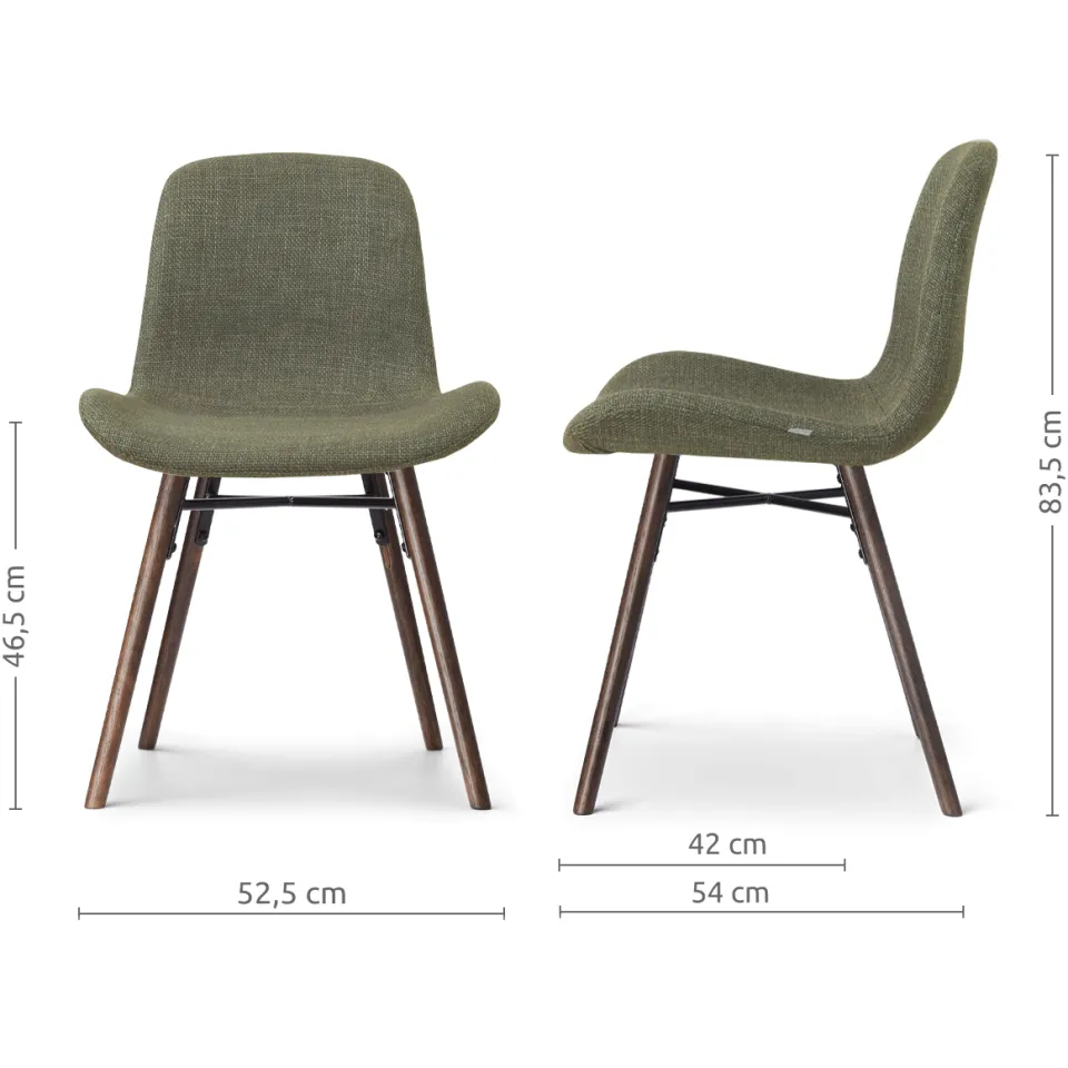 Nolon Nena-Fé eetkamerstoel forestgroen - walnoot houten onderstel, foto 3