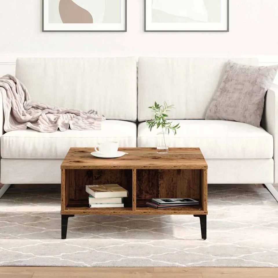 vidaXL Salontafel Oud Hout 60 x 60 x 30 cm bruin, foto 3