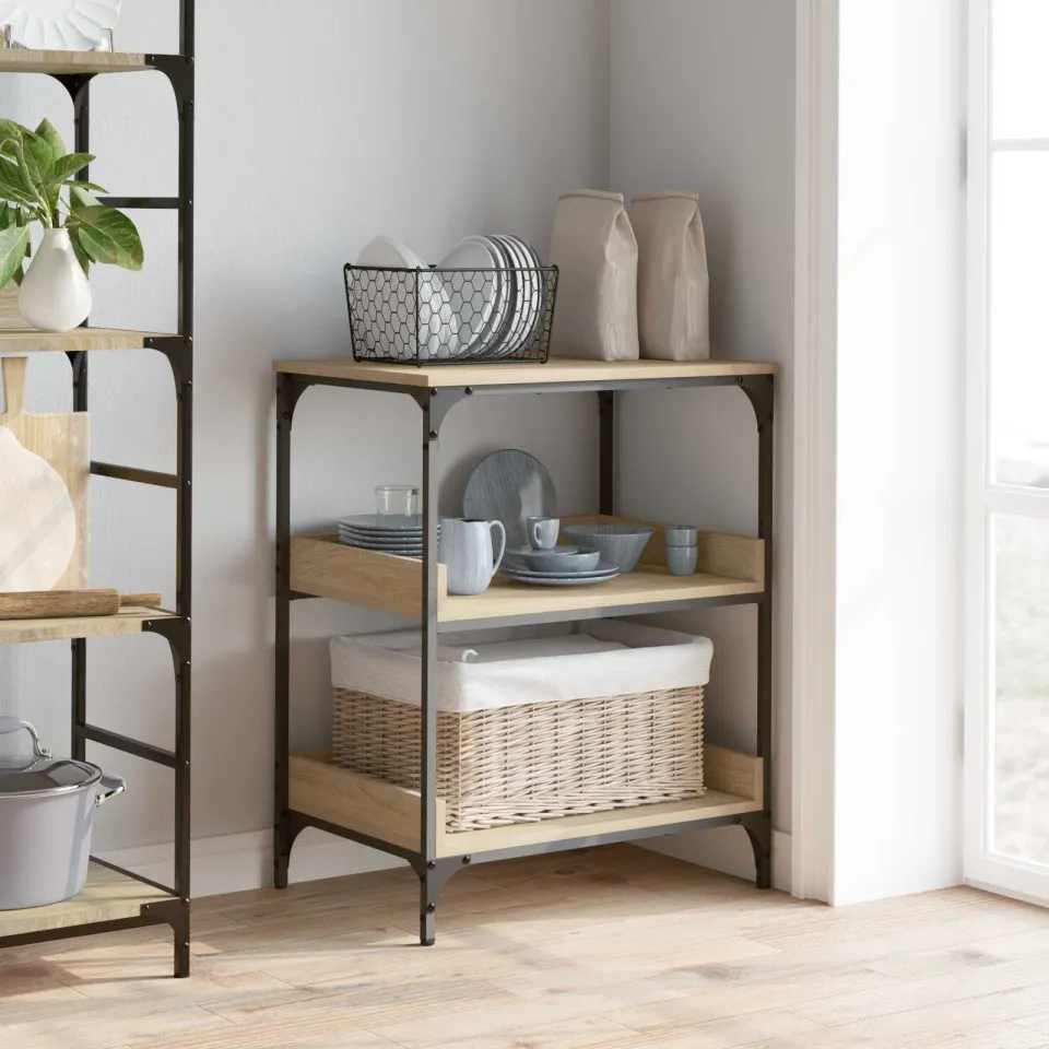 vidaXL Keuken Trolley Sonoma Eiken 60 x 41 x 80,5 cm Bewerkt hout, foto 4