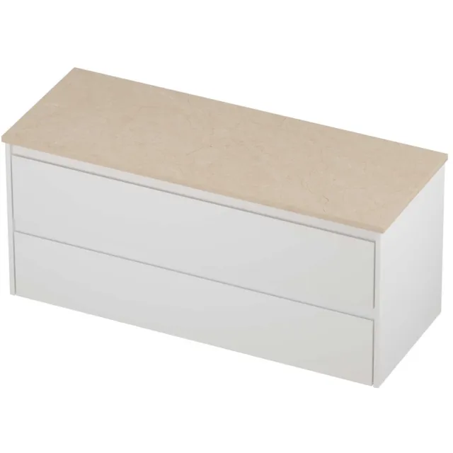 Proline Deck Badmeubelset Hardsteen Symmetrisch 120x46x55 cm Sand Stone Mat Wit