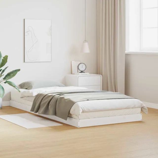 vidaXL Vloerbedframe Wit 80 x 220 cm Massief grenenhout