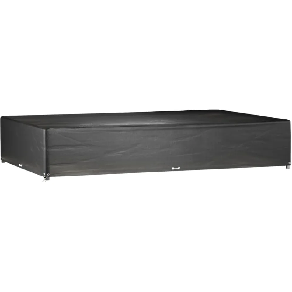 vidaXL Tuinmeubelhoezen 2 st 16 oogjes rechthoekig 325x205x60 cm zwart, foto 2