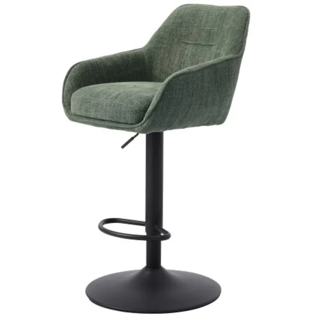 Meubelplaats Barstoel Avola bosgroen - Top 352 - hoogteverstelbaar - draaibaar - barstoelen set van 2
