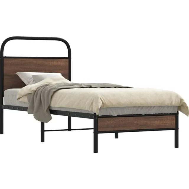 vidaXL Bedframe zonder matras bewerkt hout bruin eikenkleur 80x200 cm