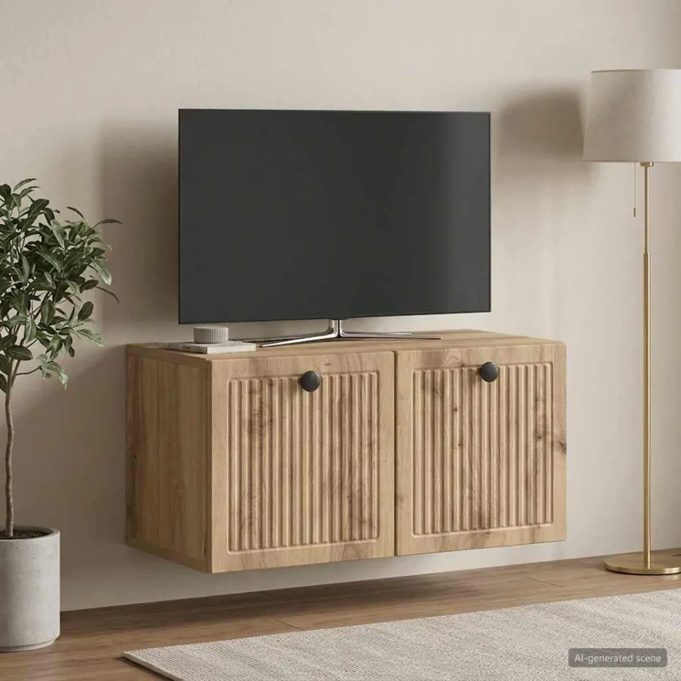 vidaXL Wandbeugel TV-kast 59,5 x 31 x 30 cm Artisanaal eiken, foto 4
