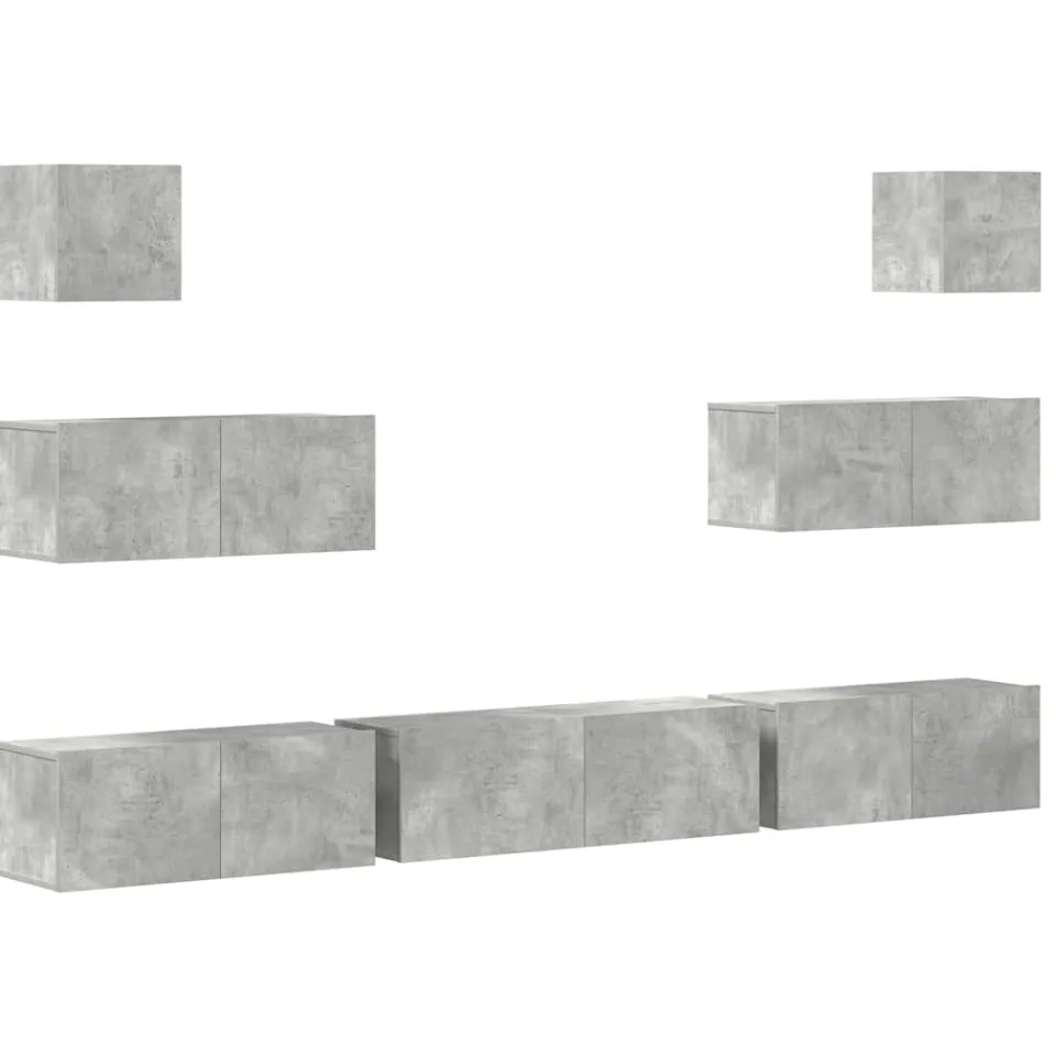 vidaXL 7-delige Tv-meubelset bewerkt hout betongrijs grijs, foto 3