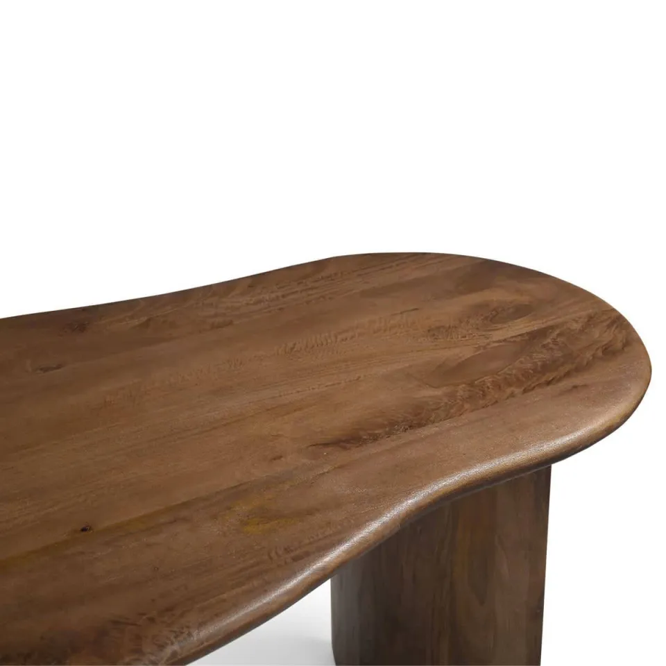 Giga Meubel Eettafel Tornio - Organisch Donkerbruin Hout - 240x110x76cm bruin, foto 5