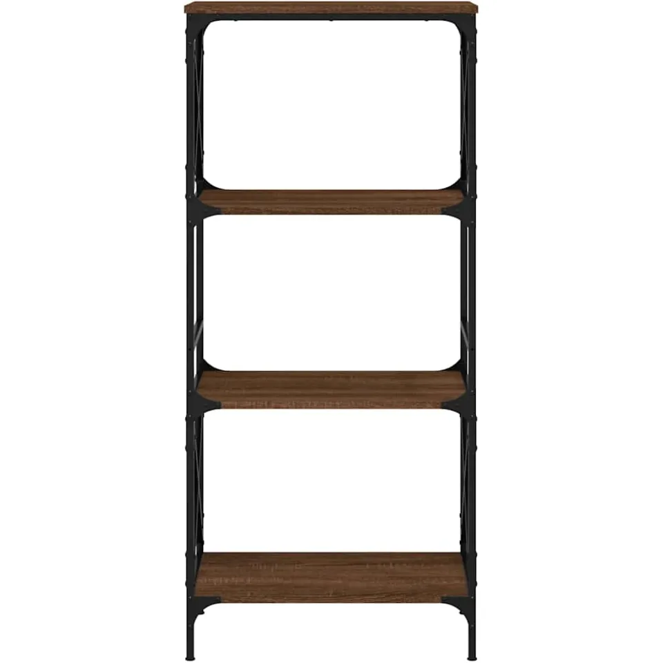 vidaXL Boekenkast 4-laags 59x35x132 cm bewerkt hout bruin eikenkleur