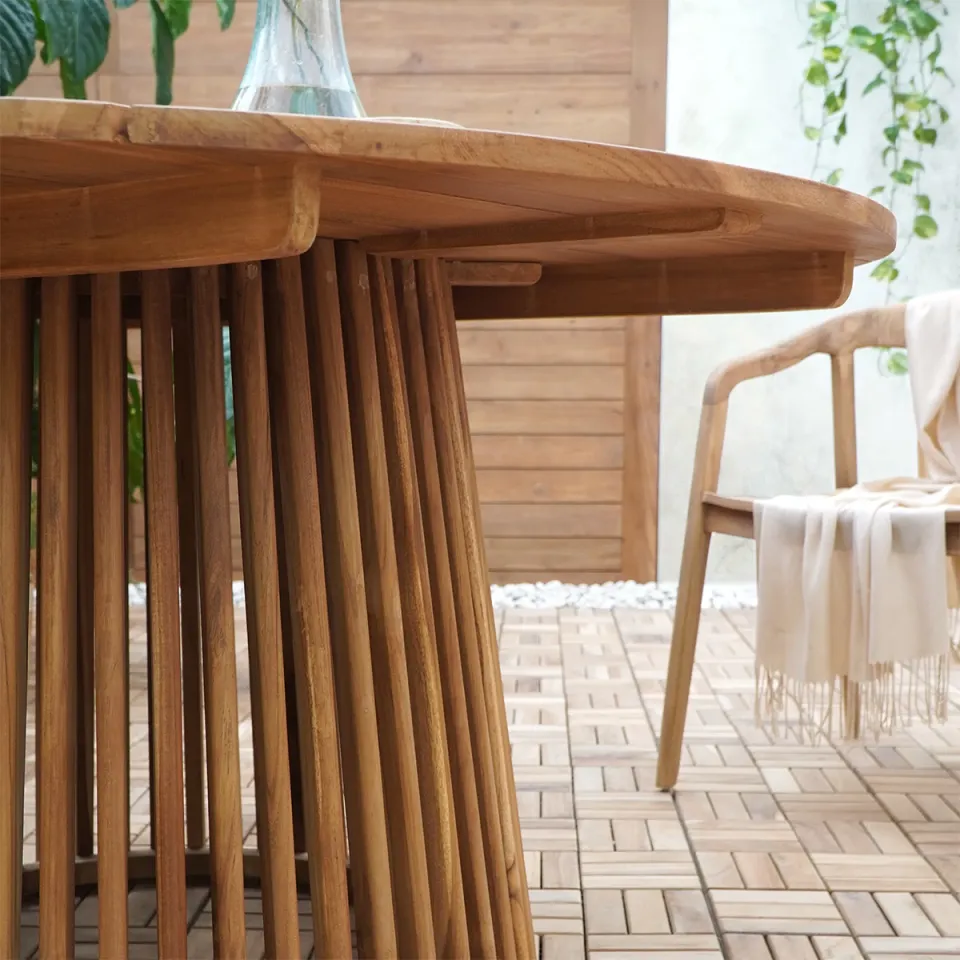 Artichok Lidewij ronde teakhouten tuintafel naturel - Ø 120 cm, foto 5