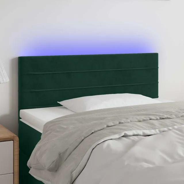 vidaXL Hoofdbord LED 90x5x78/88 cm fluweel donkergroen groen
