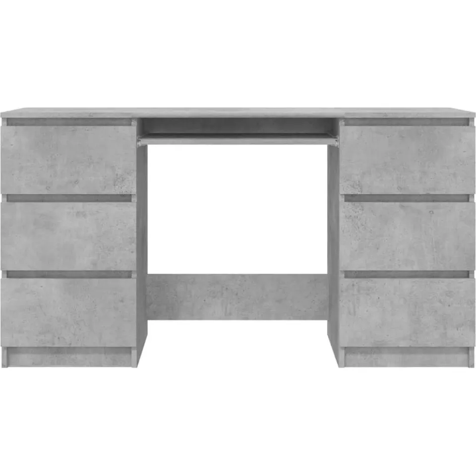 vidaXL Schrijftafel 140x50x77 cm bewerkt hout betongrijs