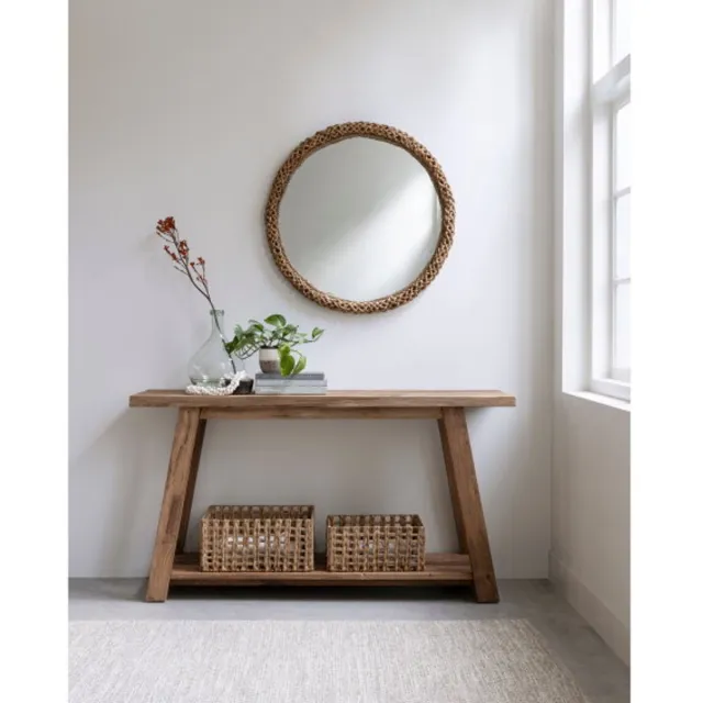 Must Living Valley wandtafel gerecycled teakhout - 80 × 150 × 50 cm Naturel