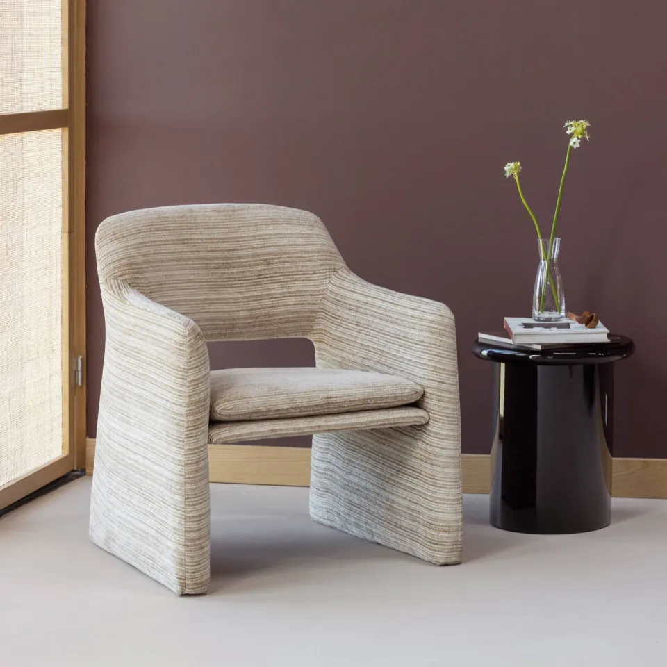 WOOOD Lyric Fauteuil - Streep Dessin - Naturel - 81x70x65, foto 4