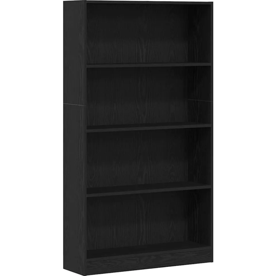 vidaXL Boekenkast 4-laags 80x24x143 cm spaanplaat zwart eikenkleurig, foto 3