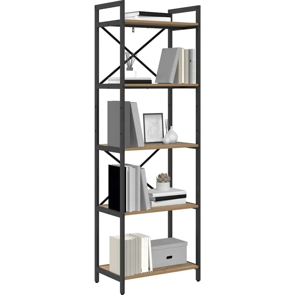 vidaXL Boekenkast 5-laags 56 x 34 x 171 cm Bewerkt hout Artisan Eiken Bruin