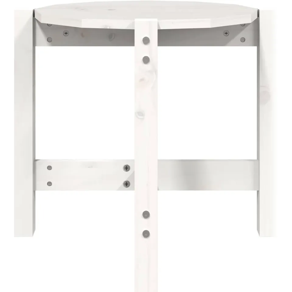 vidaXL Salontafel Ø 52,5x45 cm massief grenenhout wit, foto 4