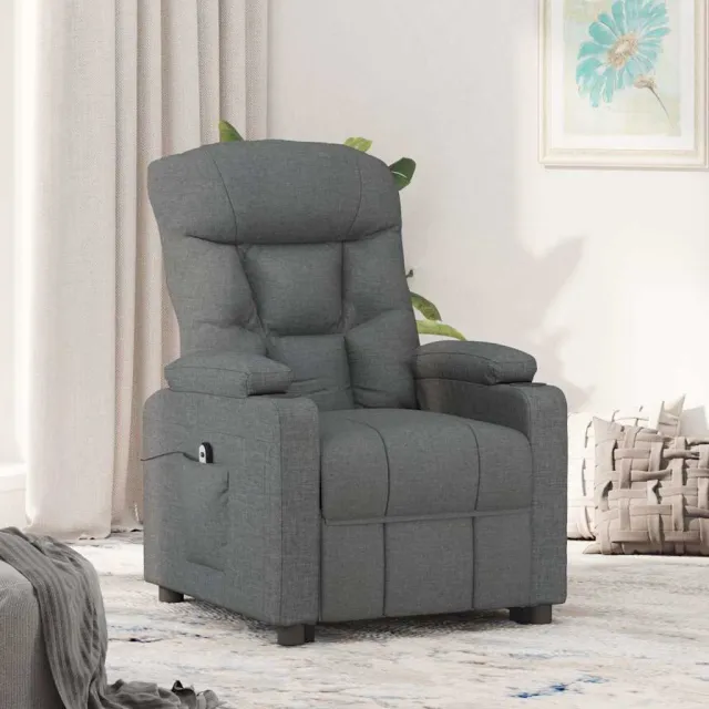 vidaXL Fauteuil elektrisch verstelbaar stof donkergrijs grijs