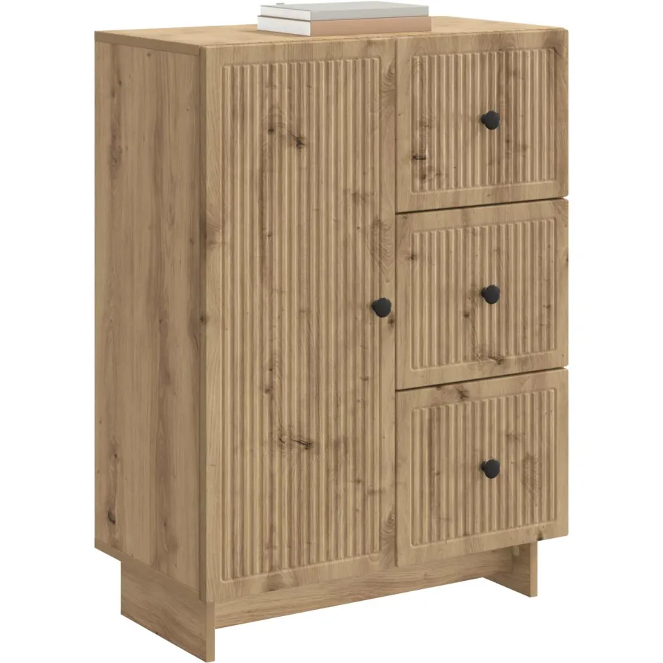 vidaXL Dressoir Artisanaal eiken 66 x 34,5 x 90 cm Bewerkt hout Bruin