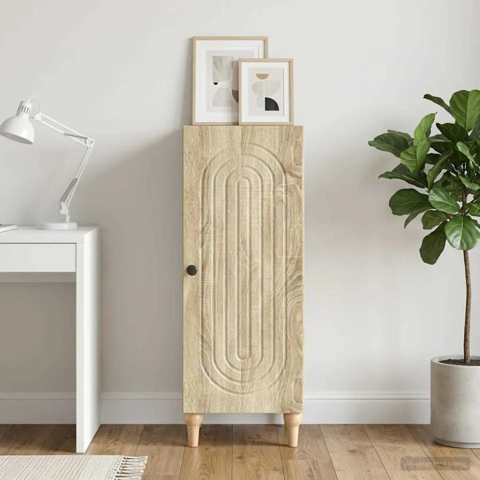 vidaXL Dressoir Sonoma Eiken 33 x 34,5 x 90 cm Bewerkt hout, foto 3