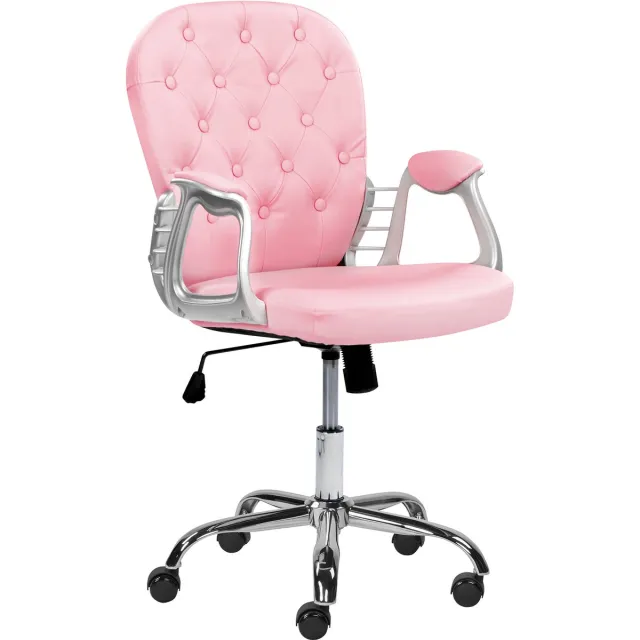 Beliani PRINCESS - Bureaustoel - Roze - Kunstleer