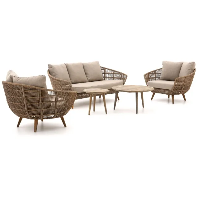 Intenso Furniture Intenso Stila/ROUGH-K stoel-bank loungeset 5-delig Taupe
