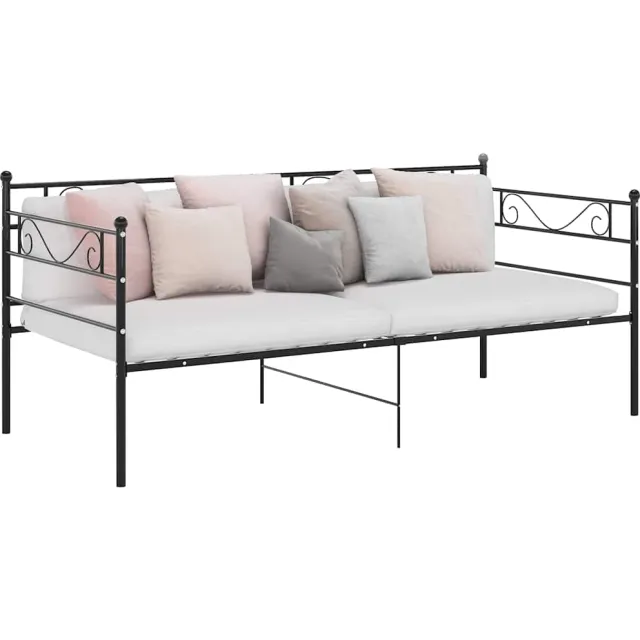 vidaXL Slaapbank metaal zwart 90x200 cm